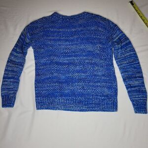 S GAP oversized blue black white crew neck soft cotton sweater SMALL